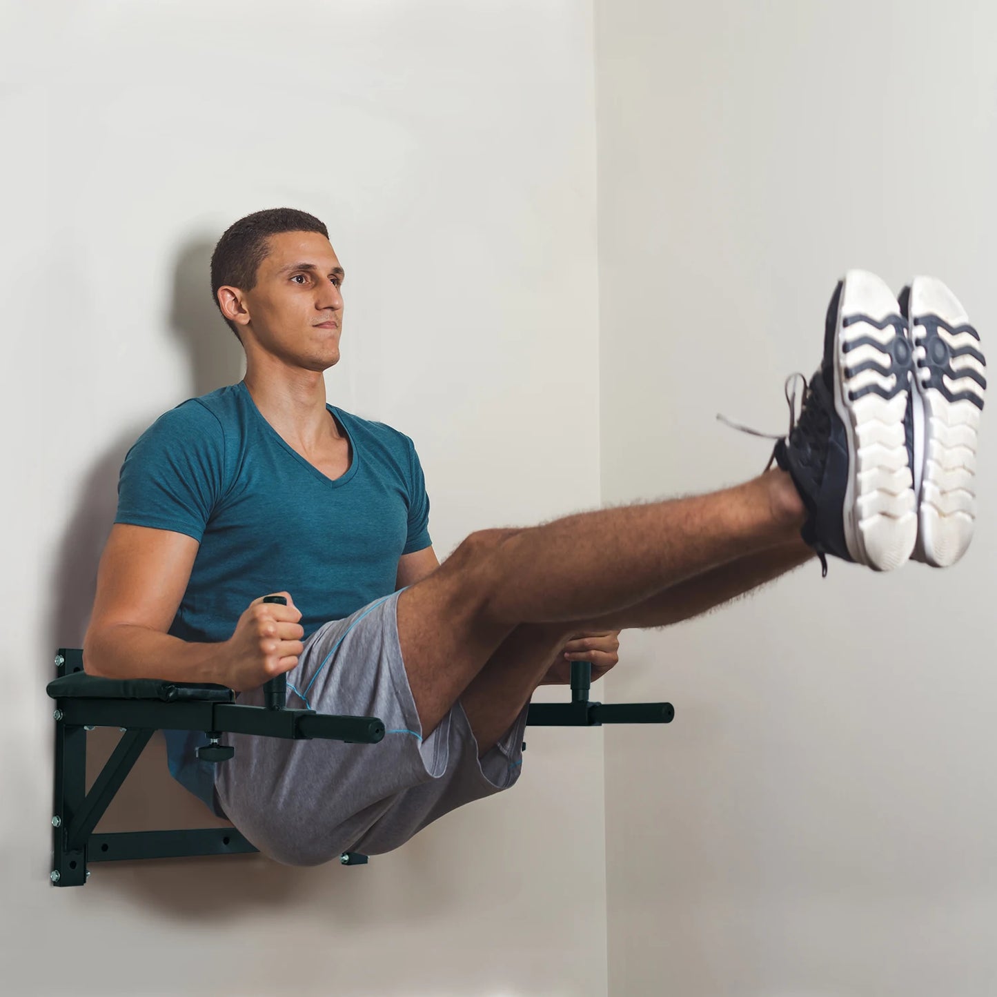 HOMCOM Barra Musculación Pared Deporte Fitness Gimnasio Dominadas Flexiones Casa