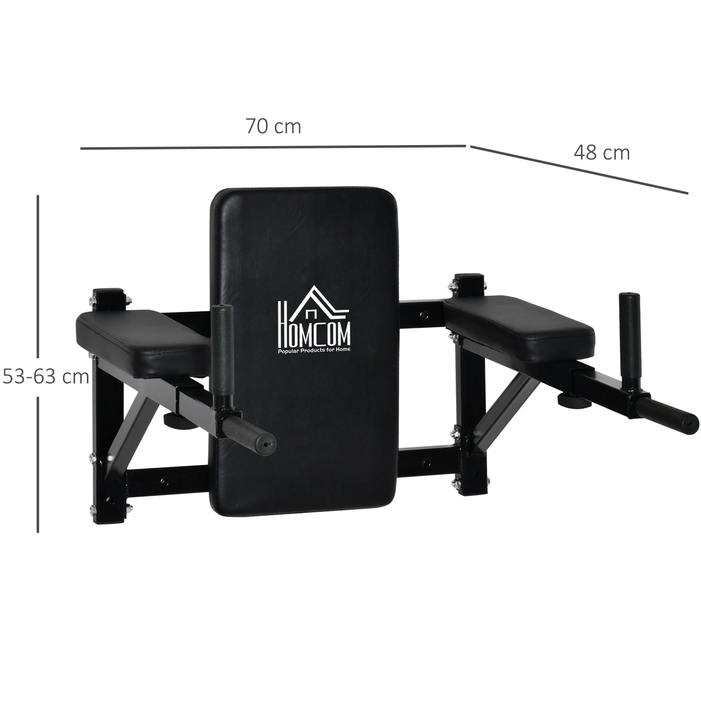 HOMCOM Barra Musculación Pared Deporte Fitness Gimnasio Dominadas Flexiones Casa