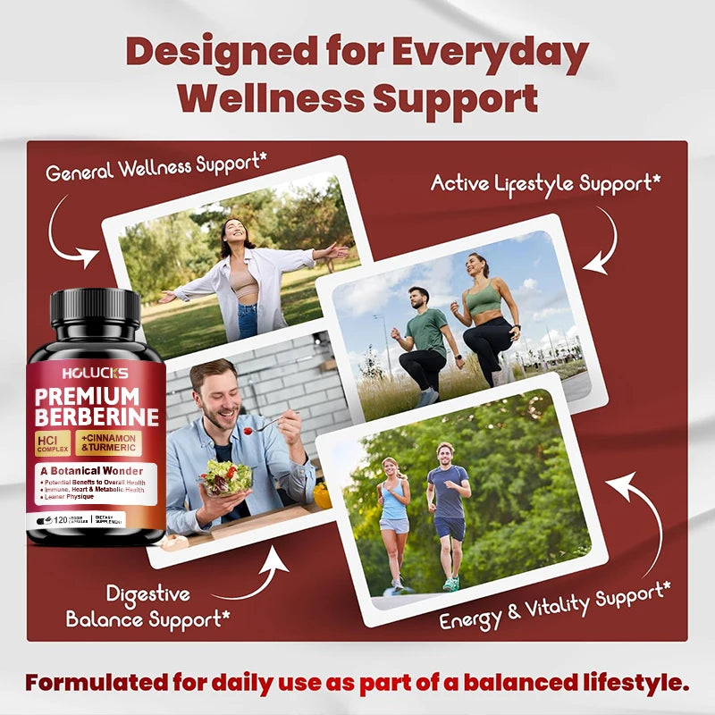Buy 1 Get 1 Free! Premium Berberine Supplement, for Natural Blood Sugar, Liver Detox, Metabolic Health & Weight Management Aid
