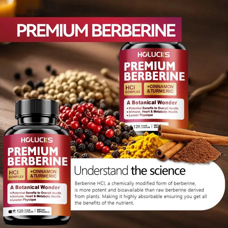 Buy 1 Get 1 Free! Premium Berberine Supplement, for Natural Blood Sugar, Liver Detox, Metabolic Health & Weight Management Aid