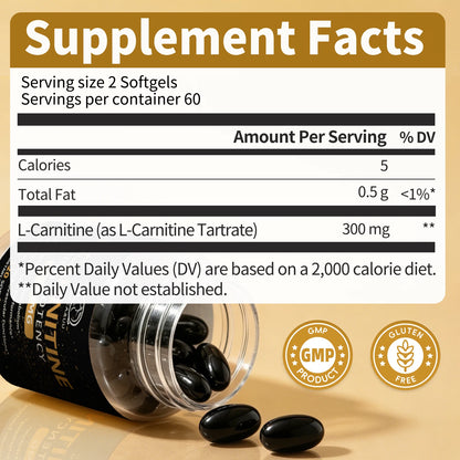 BBEEAAUU L-Carnitine Capsules Burner Fat Fat Burning Support Energy Grow Muscles Promote Metabolism Sport Supplement Health Diet