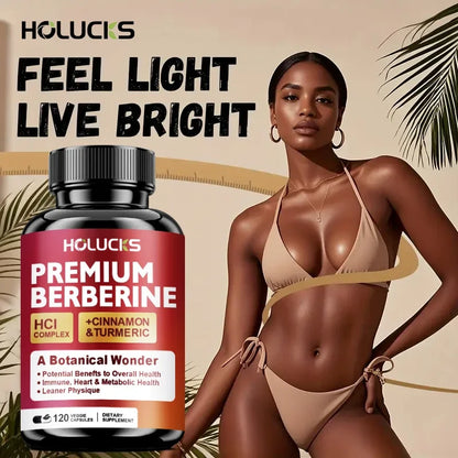 Buy 1 Get 1 Free! Premium Berberine Supplement, for Natural Blood Sugar, Liver Detox, Metabolic Health & Weight Management Aid
