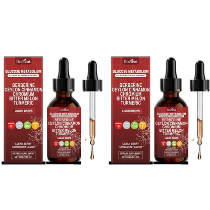 Docteat Metabolism Liquid Drops with Chromium Picolinate, Berberine HCl Extract, Ceylon Cinnamon, Turmeric Extract 60 ML