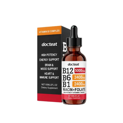 Docteat Vitamin B Complex Liquid Drops with Vitamin C Supports Energy Metabolism Daily Wellness 60ml