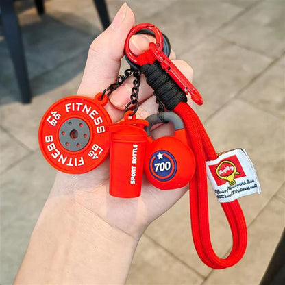 Fitness Keychain Gym Lovers Fitness Enthusiast Gift Barbell Dumbbell Keychain Fitness Bag backpack Charms