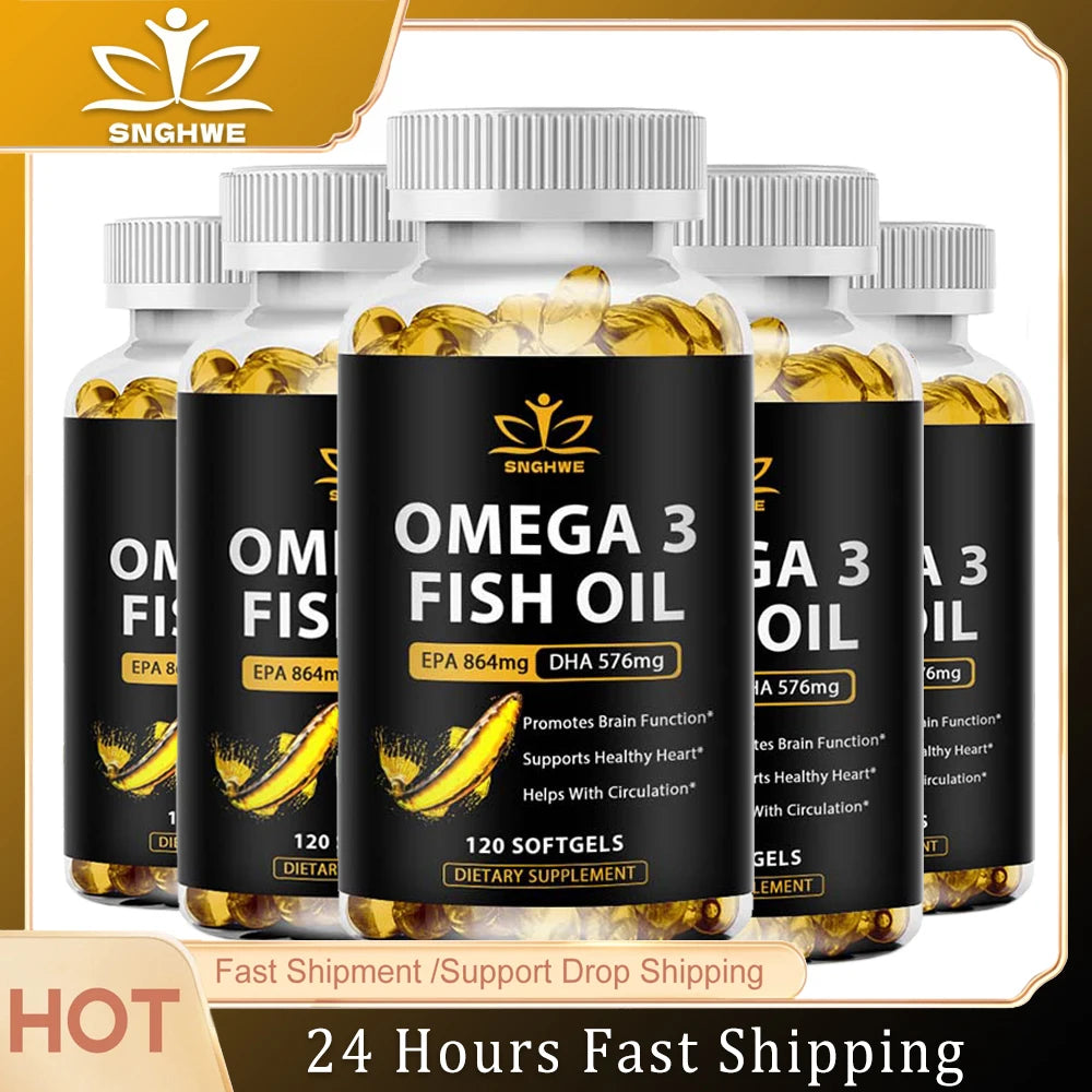 Omega 3 Fish Oil Supplements Contain Fish Oil Vitamins Containing Omega 3 Fatty Acids, Including EPA, DHA, and Genetically Modif