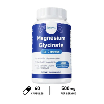 Magnesium Glycinate - Support Nerve, Heart and Muscle Health, Helps with Stress, Sleep Quality Support, Muscles Recovery