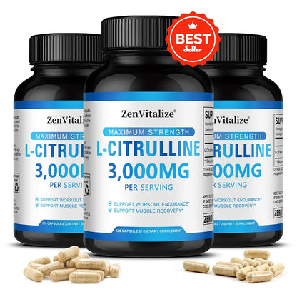 3000 Milligrams of L-citrulline ( Vegetarian Capsules) - Endurance, Exercise Performance - Men's Supplement