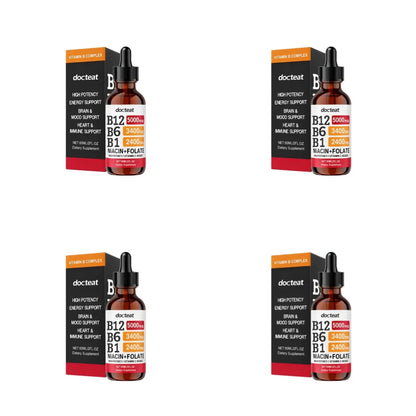 Docteat Vitamin B Complex Liquid Drops with Vitamin C Supports Energy Metabolism Daily Wellness 60ml