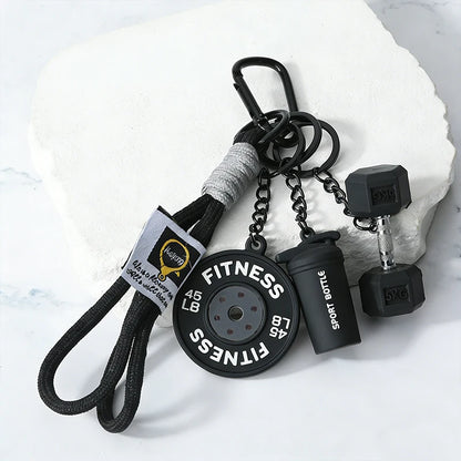 Fitness Keychain Gym Lovers Fitness Enthusiast Gift Barbell Dumbbell Keychain Fitness Bag backpack Charms