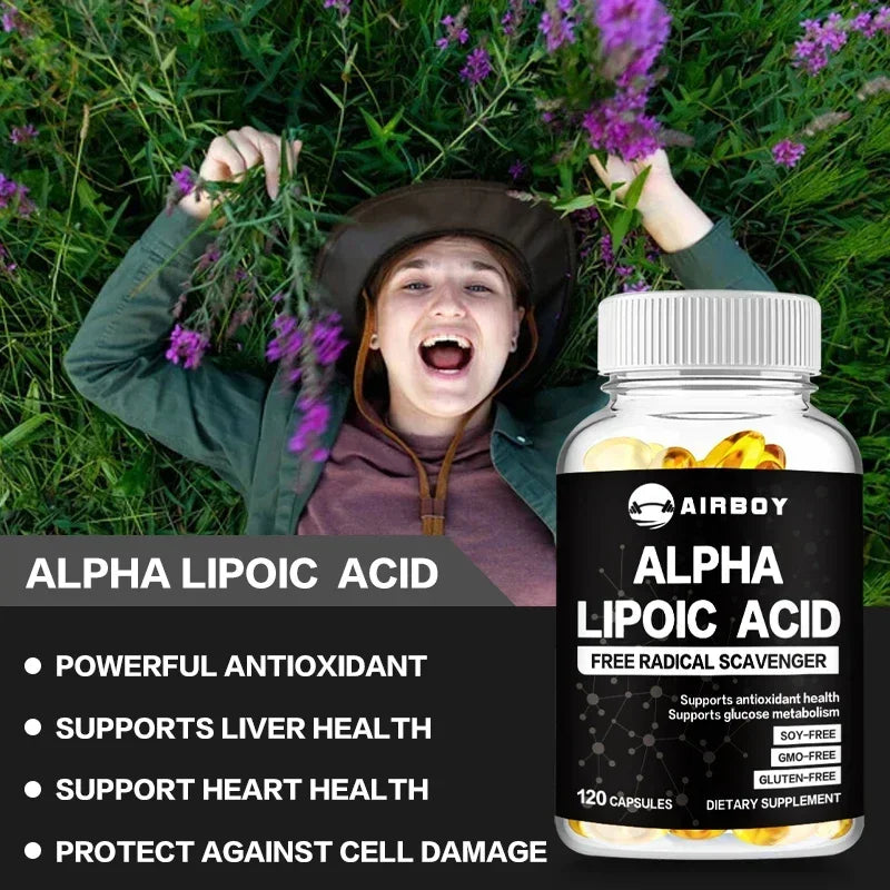 Alpha Lipoic Acid - Supports Neurological Health, Relieve Neuralgia, Powerful Antioxidant, Sugar Metabolism, Improves Immunity