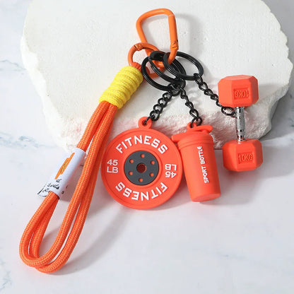 Fitness Keychain Gym Lovers Fitness Enthusiast Gift Barbell Dumbbell Keychain Fitness Bag backpack Charms