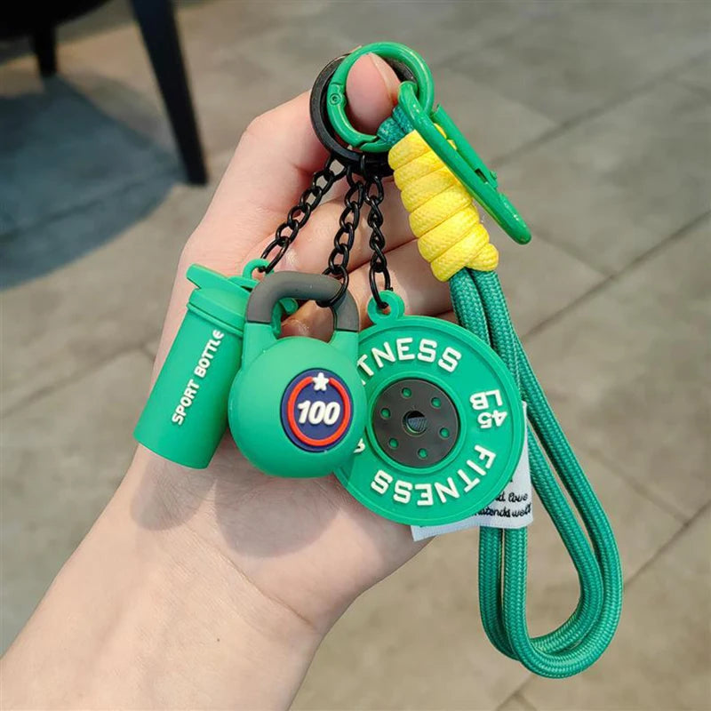 Fitness Keychain Gym Lovers Fitness Enthusiast Gift Barbell Dumbbell Keychain Fitness Bag backpack Charms