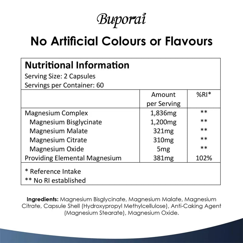 Magnesium 4-in-1 Complex - Supports Immune Health, Promotes Muscle Relaxation and Bone Health, and Helps Improve Sleep