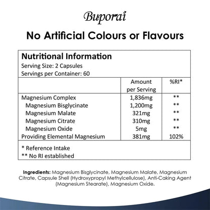 Magnesium 4-in-1 Complex - Supports Immune Health, Promotes Muscle Relaxation and Bone Health, and Helps Improve Sleep