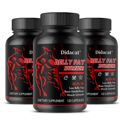 Stimulant-Free Men's Belly Fat Burner Capsules, Boost Metabolism, Burn Stubborn Fat, Tighten Abs, Preserve Muscle, Caffeine-Free