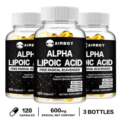 Alpha Lipoic Acid - Supports Neurological Health, Relieve Neuralgia, Powerful Antioxidant, Sugar Metabolism, Improves Immunity