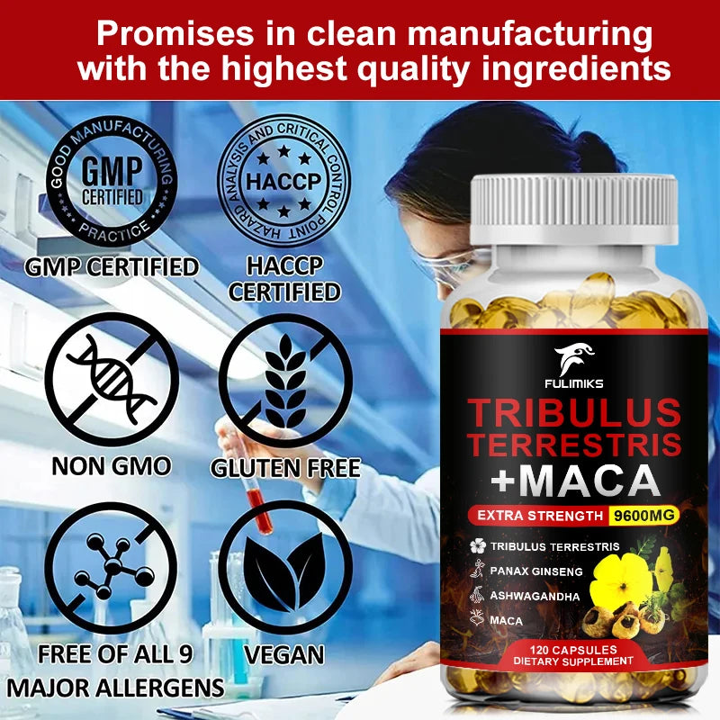 Buy 2 Get 2 Free! Tribulus Terrestris Capsules, Support Promotes Healthy Blood Flow, Vitality & Athletic Drive, Enhanced Mood