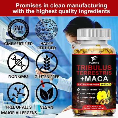 Buy 2 Get 2 Free! Tribulus Terrestris Capsules, Support Promotes Healthy Blood Flow, Vitality & Athletic Drive, Enhanced Mood
