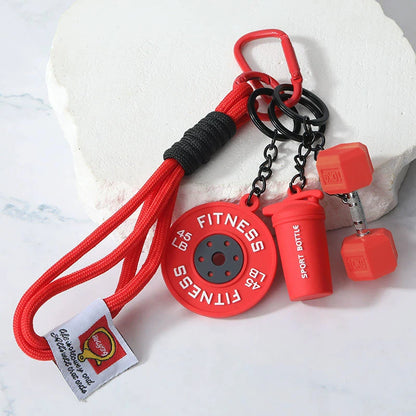Fitness Keychain Gym Lovers Fitness Enthusiast Gift Barbell Dumbbell Keychain Fitness Bag backpack Charms