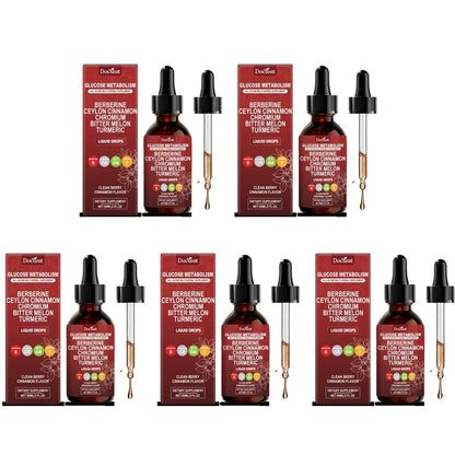 Docteat Metabolism Liquid Drops with Chromium Picolinate, Berberine HCl Extract, Ceylon Cinnamon, Turmeric Extract 60 ML