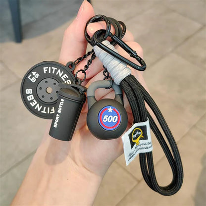 Fitness Keychain Gym Lovers Fitness Enthusiast Gift Barbell Dumbbell Keychain Fitness Bag backpack Charms