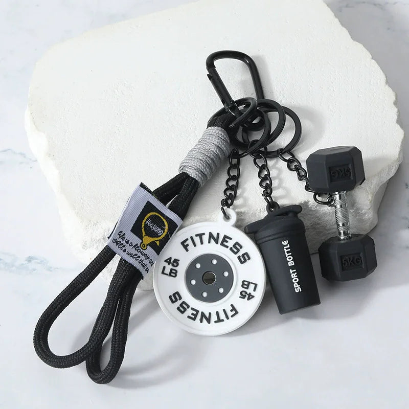 Fitness Keychain Gym Lovers Fitness Enthusiast Gift Barbell Dumbbell Keychain Fitness Bag backpack Charms