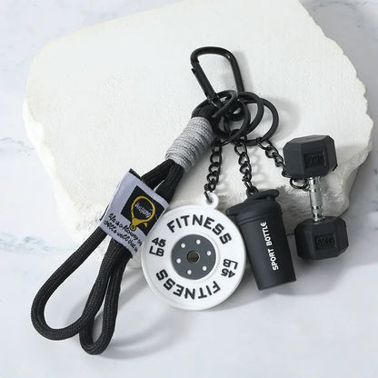 Fitness Keychain Gym Lovers Fitness Enthusiast Gift Barbell Dumbbell Keychain Fitness Bag backpack Charms