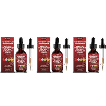 Docteat Metabolism Liquid Drops with Chromium Picolinate, Berberine HCl Extract, Ceylon Cinnamon, Turmeric Extract 60 ML