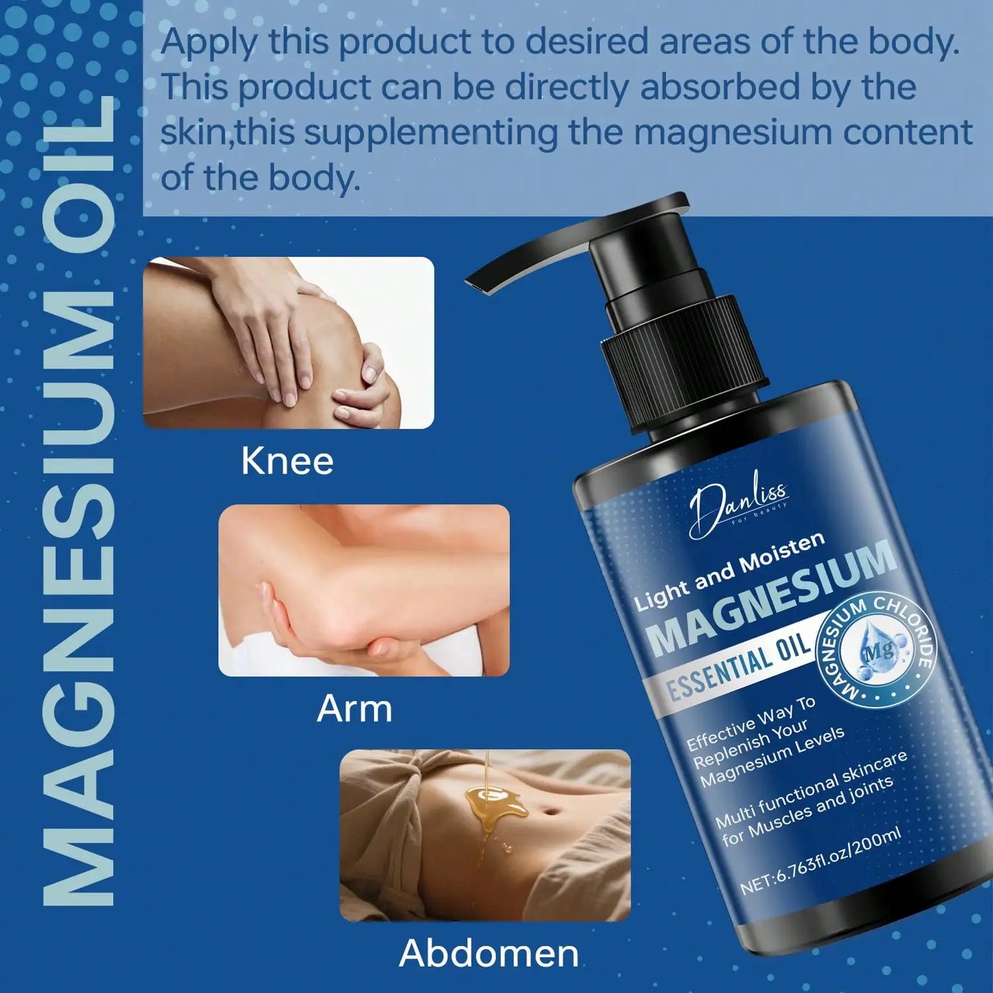 Magnesium Essential Oil For Muscle And Skin Care - Deeply Moisturizing And Soothing, Enhances Skin Softness And Elasticity