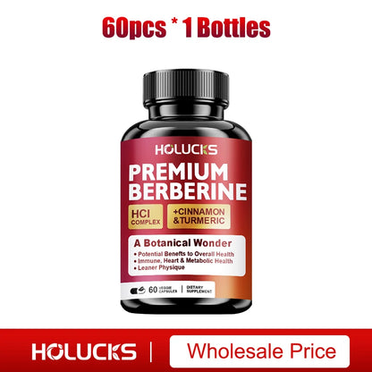 Buy 1 Get 1 Free! Premium Berberine Supplement, for Natural Blood Sugar, Liver Detox, Metabolic Health & Weight Management Aid