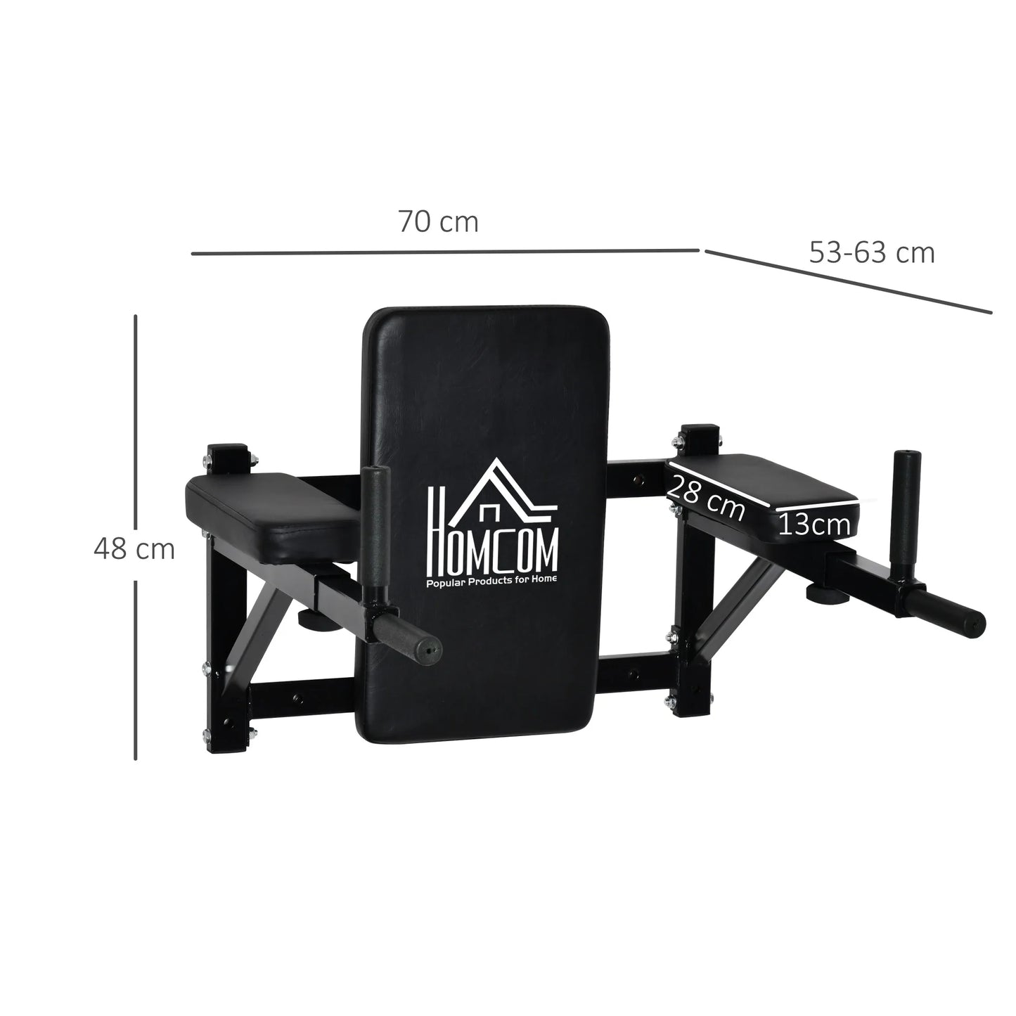 HOMCOM Barra Musculación Pared Deporte Fitness Gimnasio Dominadas Flexiones Casa