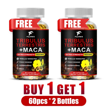 Buy 2 Get 2 Free! Tribulus Terrestris Capsules, Support Promotes Healthy Blood Flow, Vitality & Athletic Drive, Enhanced Mood
