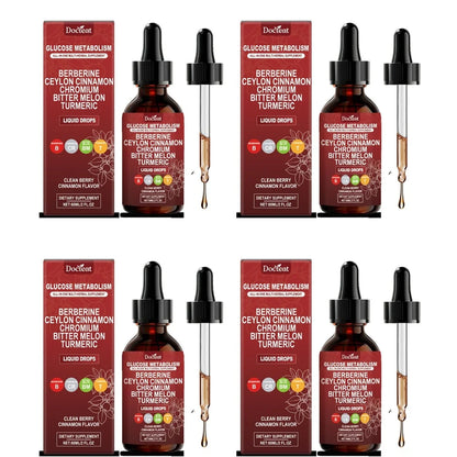 Docteat Metabolism Liquid Drops with Chromium Picolinate, Berberine HCl Extract, Ceylon Cinnamon, Turmeric Extract 60 ML