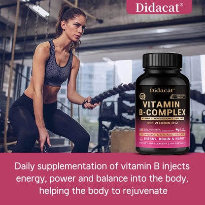 Usable Unisex Active Vitamin B Complex, Highly Effective and Easily Absorbed - Immune, Energy, and Metabolic Supplement
