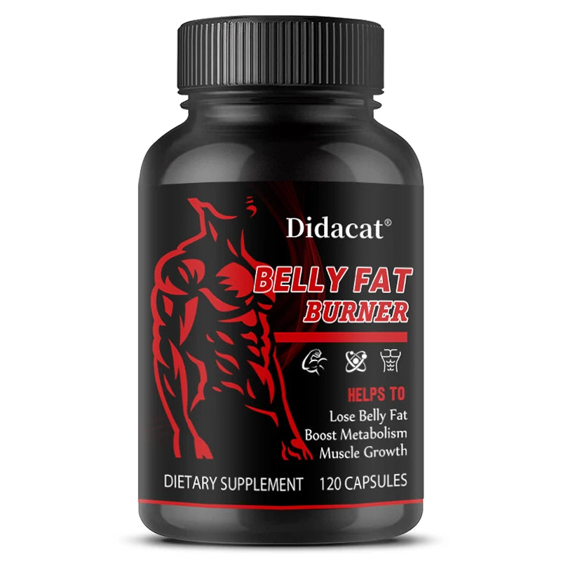 Stimulant-Free Men's Belly Fat Burner Capsules, Boost Metabolism, Burn Stubborn Fat, Tighten Abs, Preserve Muscle, Caffeine-Free