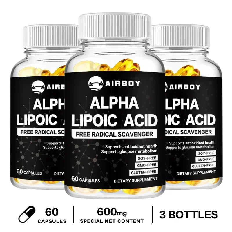 Alpha Lipoic Acid - Supports Neurological Health, Relieve Neuralgia, Powerful Antioxidant, Sugar Metabolism, Improves Immunity