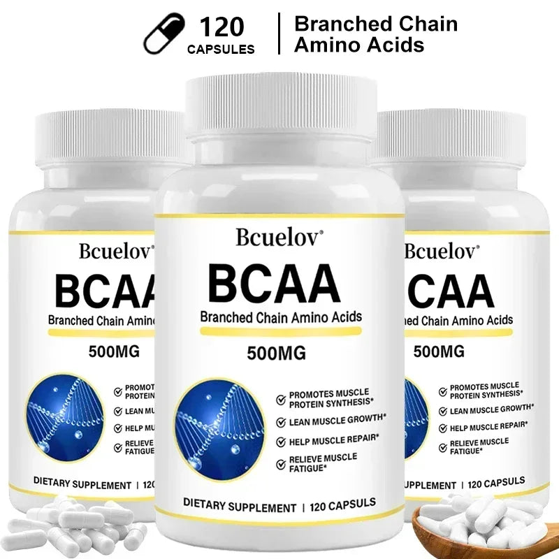 BCAA Supplement – Branched Chain Amino Acids Capsules – Enhance Strength and Energy Levels, Increase Muscle Mass