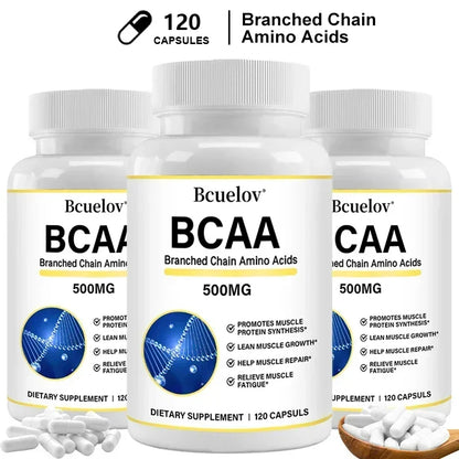 BCAA Supplement – Branched Chain Amino Acids Capsules – Enhance Strength and Energy Levels, Increase Muscle Mass