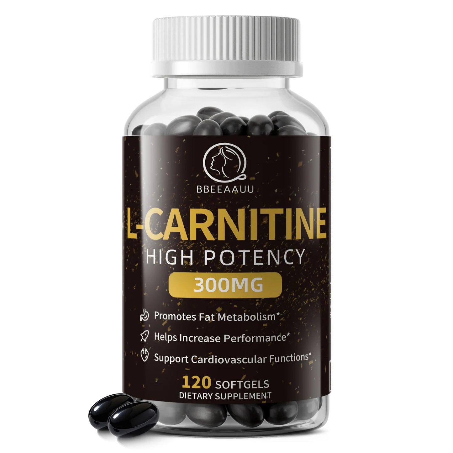 BBEEAAUU L-Carnitine Capsules Burner Fat Fat Burning Support Energy Grow Muscles Promote Metabolism Sport Supplement Health Diet
