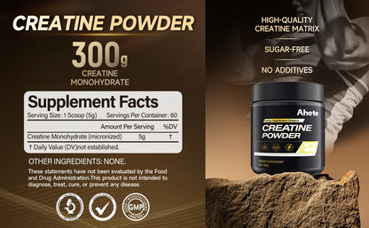 Ahete Micronized Creatine Monohydrate Powder (300g)