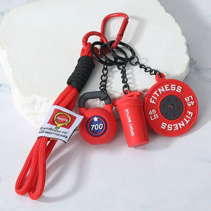 Fitness Keychain Gym Lovers Fitness Enthusiast Gift Barbell Dumbbell Keychain Fitness Bag backpack Charms
