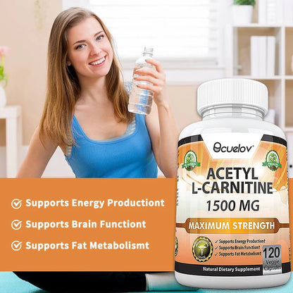 Acetyl L-Carnitine Capsules, Unisex Energy & Metabolic Support Dietary Supplement, Increase Body Performance, Promote Metabolic