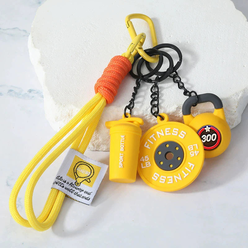 Fitness Keychain Gym Lovers Fitness Enthusiast Gift Barbell Dumbbell Keychain Fitness Bag backpack Charms