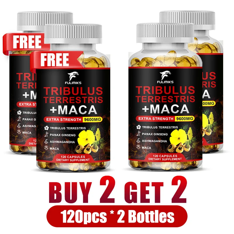 Buy 2 Get 2 Free! Tribulus Terrestris Capsules, Support Promotes Healthy Blood Flow, Vitality & Athletic Drive, Enhanced Mood