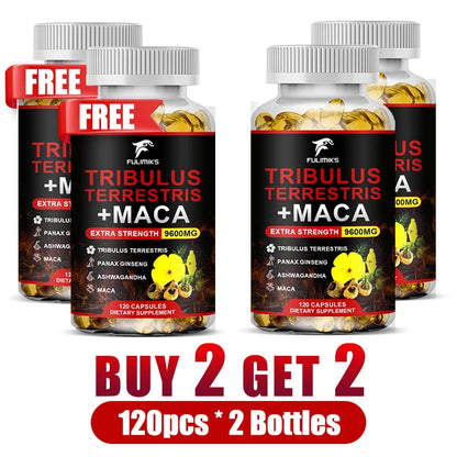 Buy 2 Get 2 Free! Tribulus Terrestris Capsules, Support Promotes Healthy Blood Flow, Vitality & Athletic Drive, Enhanced Mood