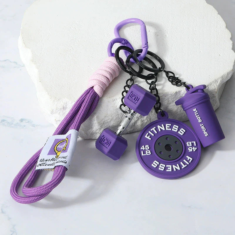 Fitness Keychain Gym Lovers Fitness Enthusiast Gift Barbell Dumbbell Keychain Fitness Bag backpack Charms