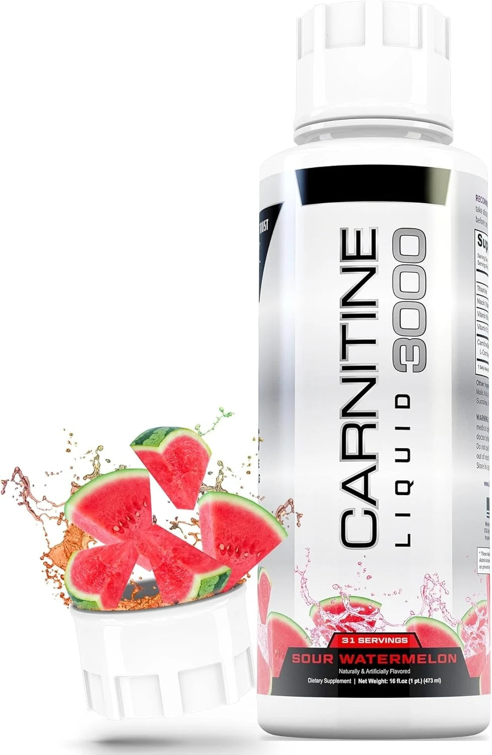 L-Carnitine Liquid 3000mg Sour Gummy Worm Flavor, 31 Servings, Fitness Supplement, Amino Acid Drink, Energy & Metabolism Support