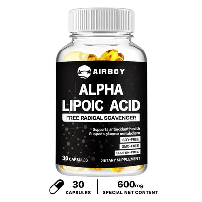 Alpha Lipoic Acid - Supports Neurological Health, Relieve Neuralgia, Powerful Antioxidant, Sugar Metabolism, Improves Immunity