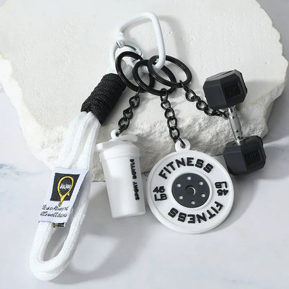 Fitness Keychain Gym Lovers Fitness Enthusiast Gift Barbell Dumbbell Keychain Fitness Bag backpack Charms
